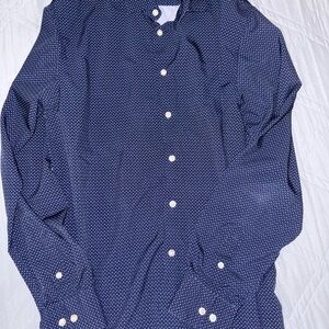 Alexander Julian Dark Blue Patterned Men's Shirt